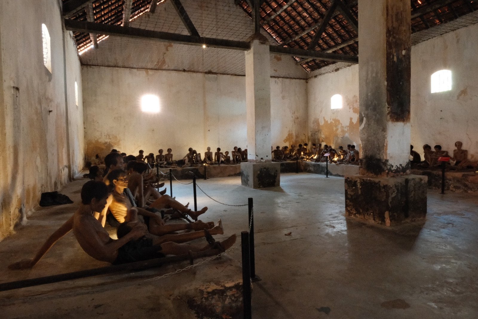 Tiger cage reenactment display inside Phu Hai Prison, Con Dao