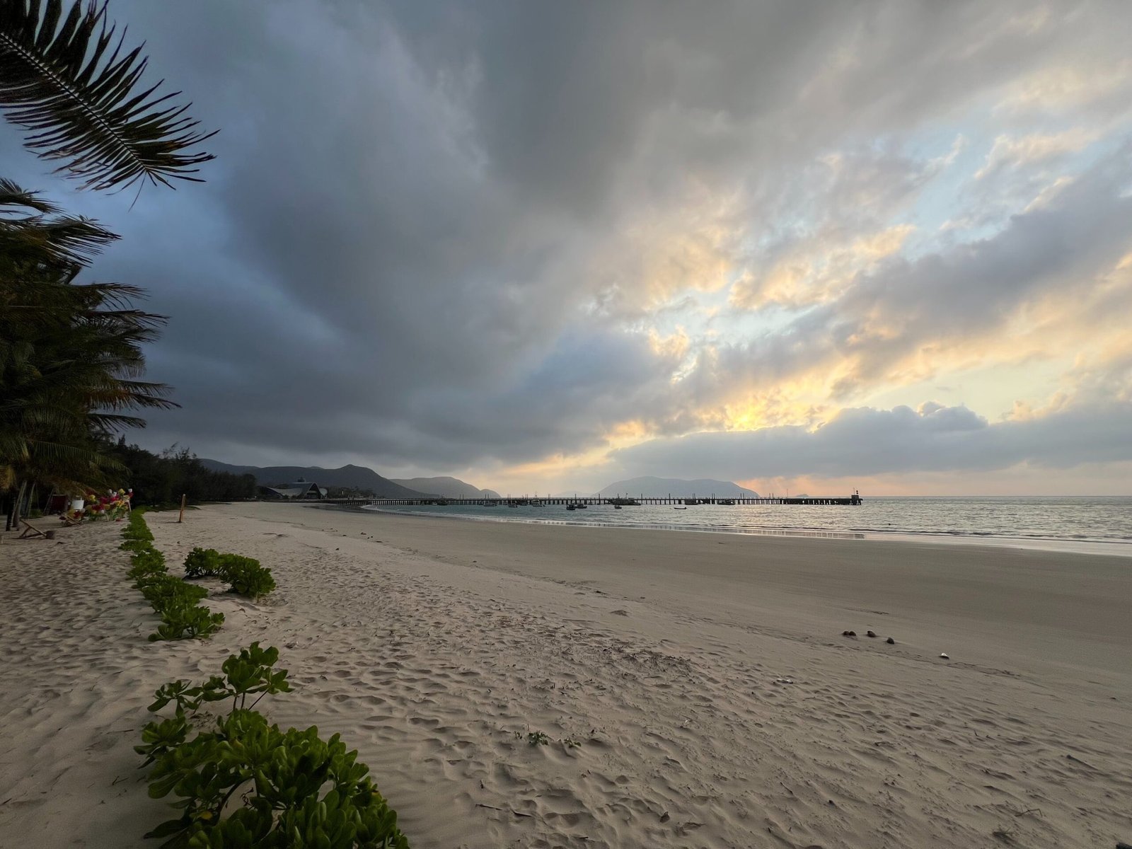 Dramatic sky over a quiet Con Dao beach